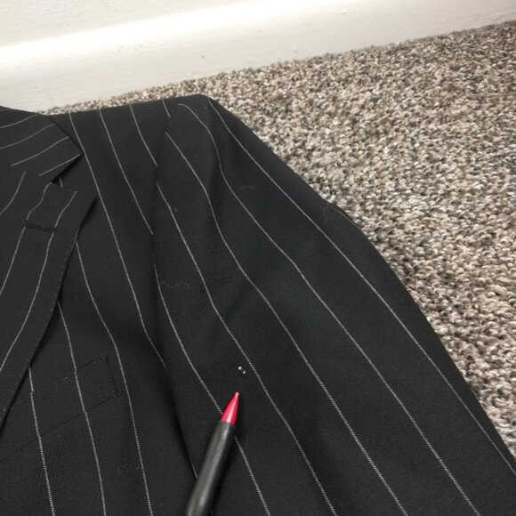 Vintage Polo Ralph Lauren Suit 38R Flannel Wool Chalk Striped 33x29 USA Made - Picture 10 of 16